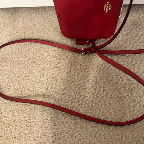 Red Leather Coach Side Bag - Picture 11 of 14